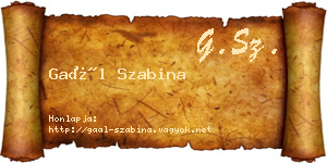Gaál Szabina névjegykártya